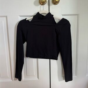 ASOS black cutout mock neck cropped top